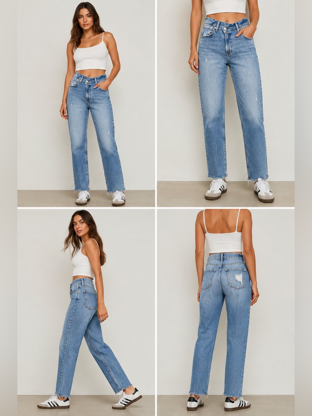 Abercrombie Curve Love 90s Straight Asymmetrical Crossover Jeans 29/8